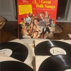 Vintage 48 Great Folk Songs Vinyl Record Set